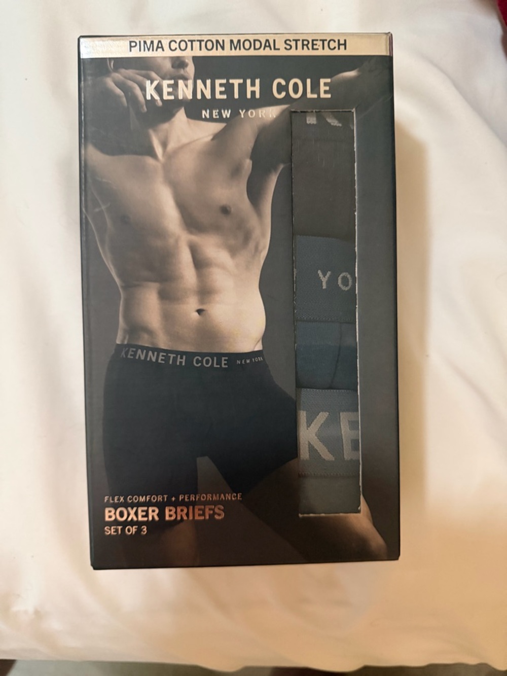 Kenneth Cole Men's Boxer Briefs - Pima Cotton Modal Stretch, Black (Set of 3)